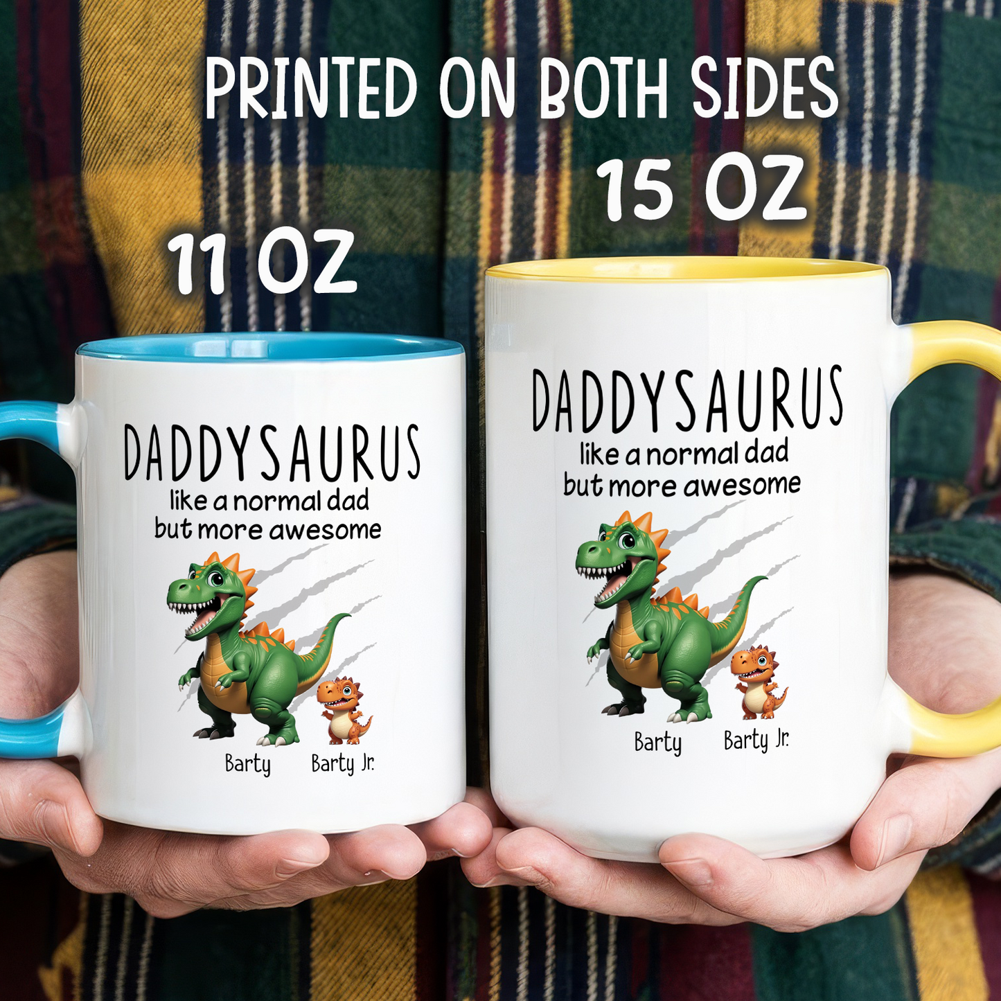 VPST07 Grandpasaurus And Kids Dinosaurs - Personalized White Mug Accent Mug