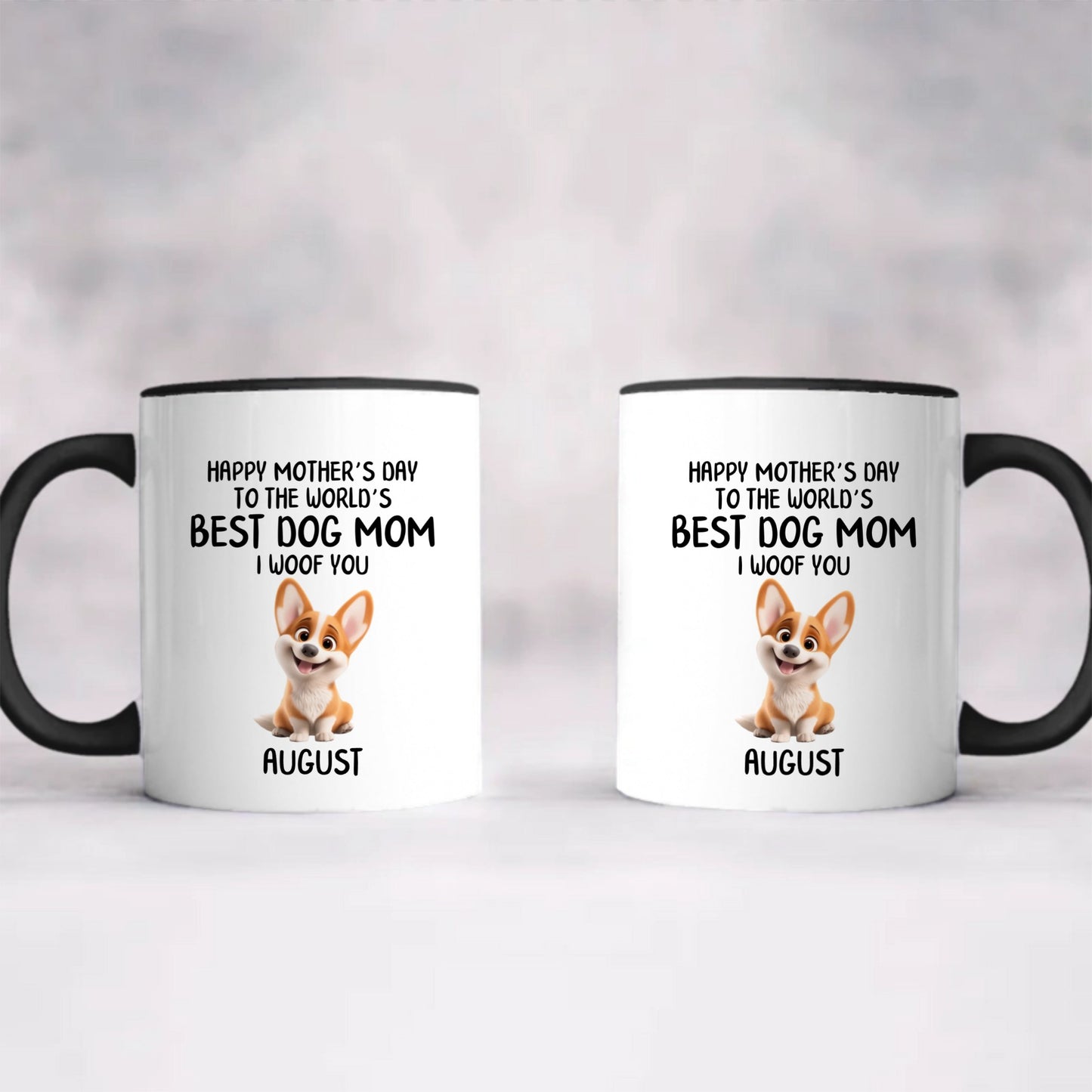 Miah1506 Happy Mother's Day To The World's Best Dog Mom I Woof You-Personalized Custom Coffee Mug