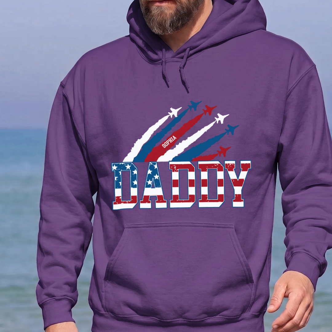 VPST28 American Flag Dad Grandpa - Personalized T-shirt Hoodie