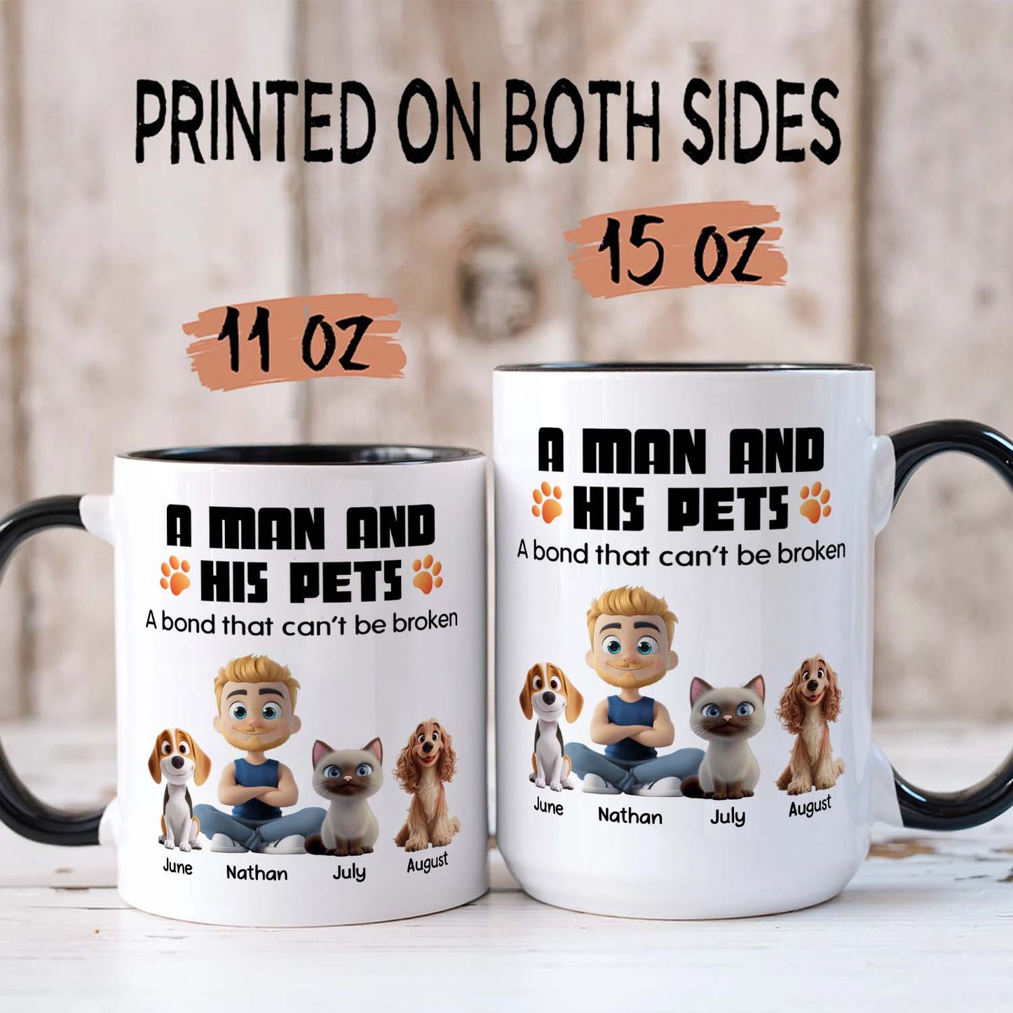 PSTM13 A Man And His Pet - White Mug Accent Mug