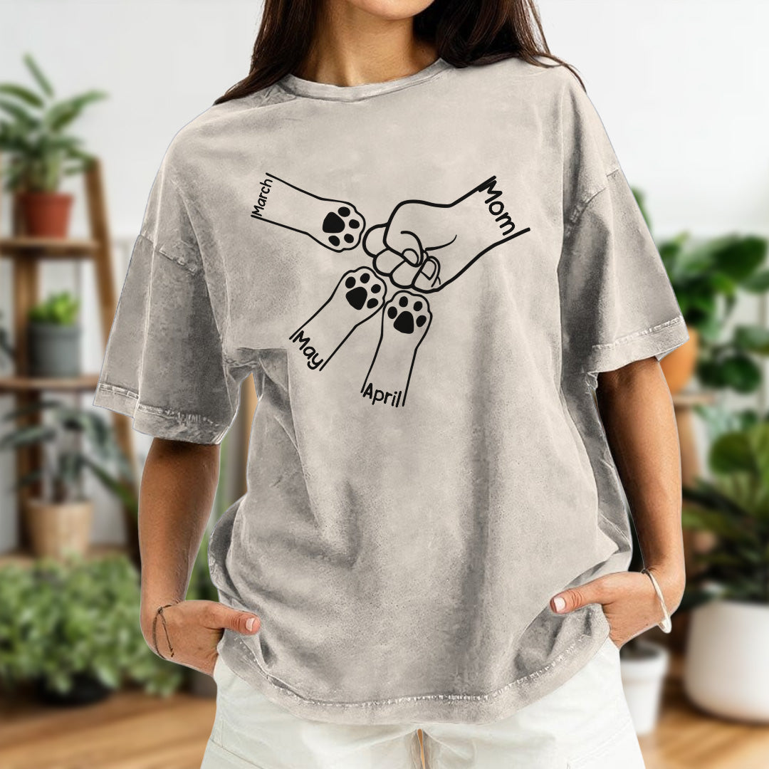 ETT3051 The Road To My Heart Is Paved With Paw Prints - Personalized Custom Washed T-shirt