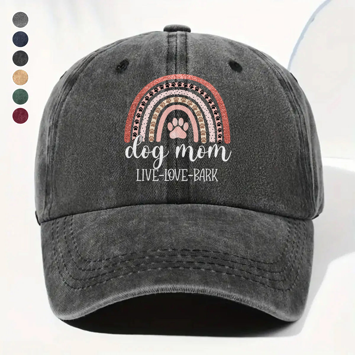 PSC28 Dog Mom Live Love Bark - Wash Denim Cap