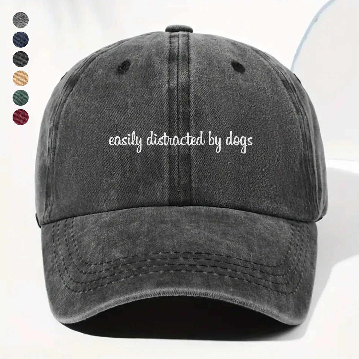 PSC11 Easily Distracted By Dogs - Wash Denim Cap