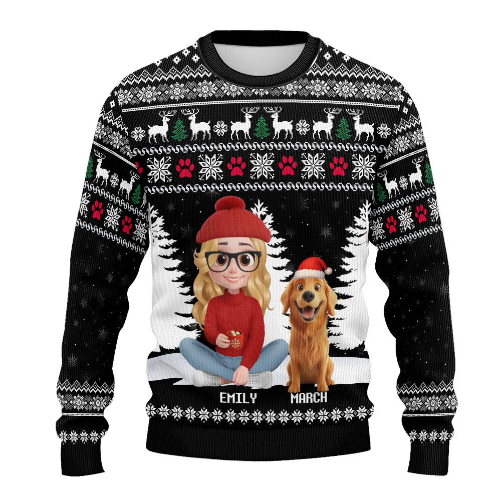 PSTS32 Dog Mom Christmas Pattern - Personalized Custom Sweater