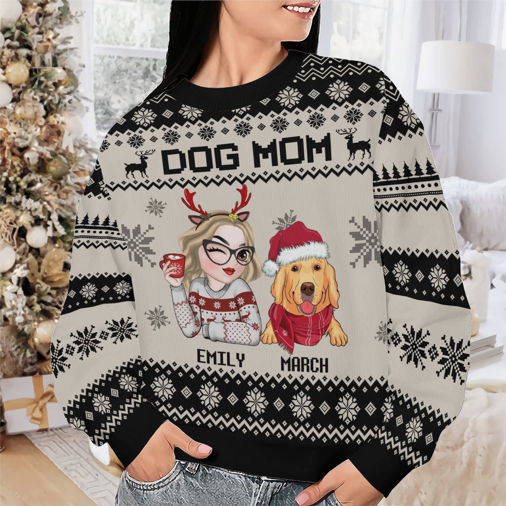 PSTS10 Dog Mom Mum Xmas - Personalized Custom Sweater