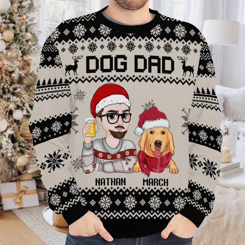 PSTS11 Dog Dad Xmas - Personalized Custom Sweater