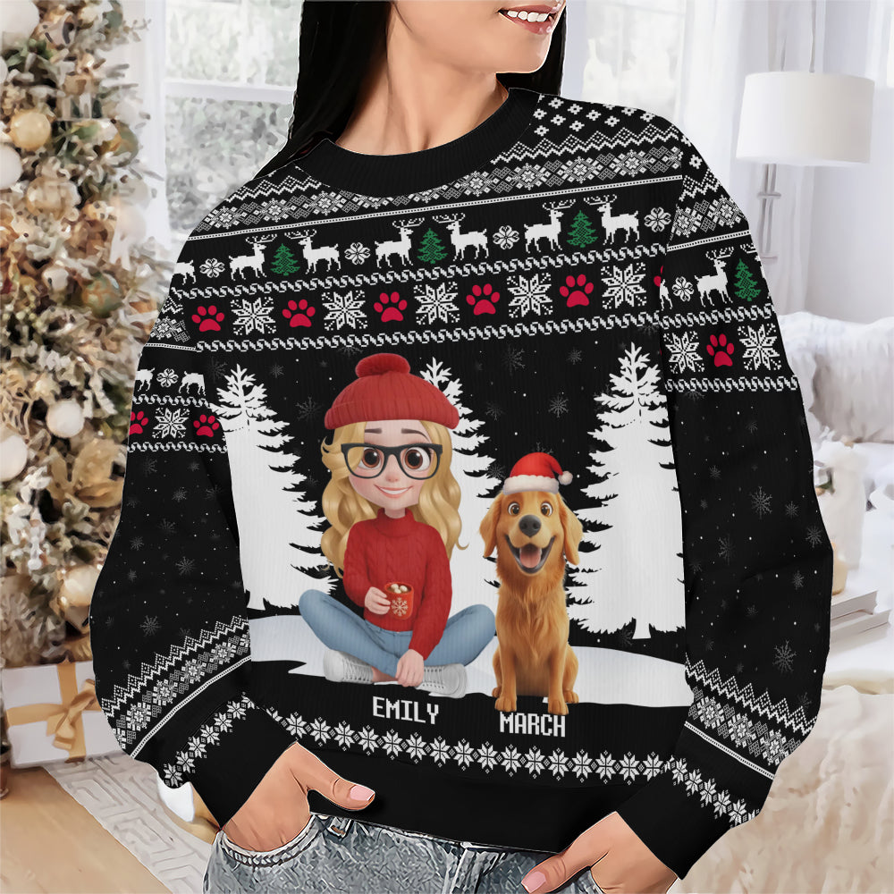 PSTS32 Dog Mom Christmas Pattern - Personalized Custom Sweater