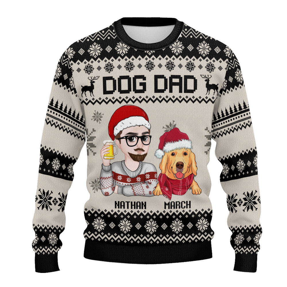 PSTS11 Dog Dad Xmas - Personalized Custom Sweater