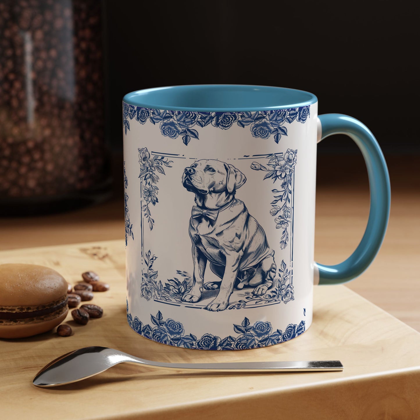 PST73 Toile De Jouy Style Labrador Dog Lover - White Mug Accent Mug