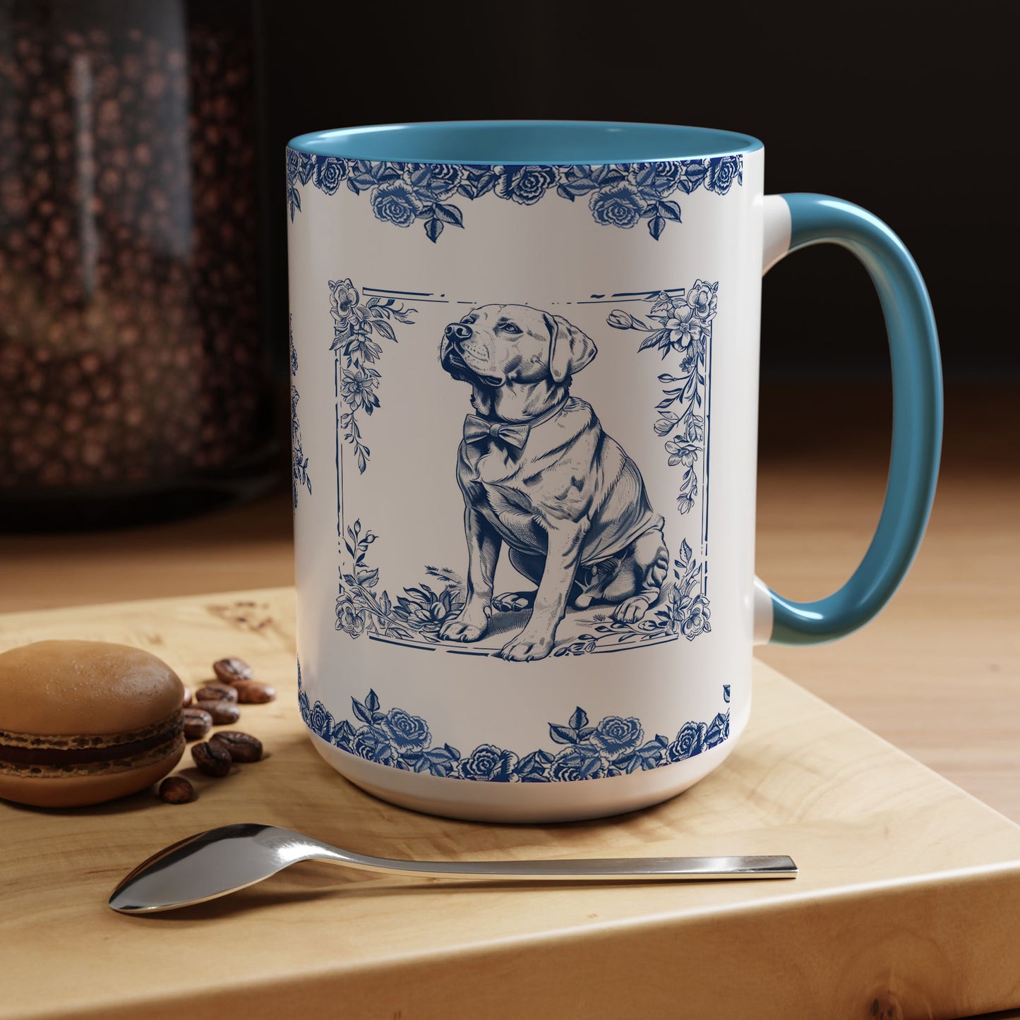 PST73 Toile De Jouy Style Labrador Dog Lover - White Mug Accent Mug