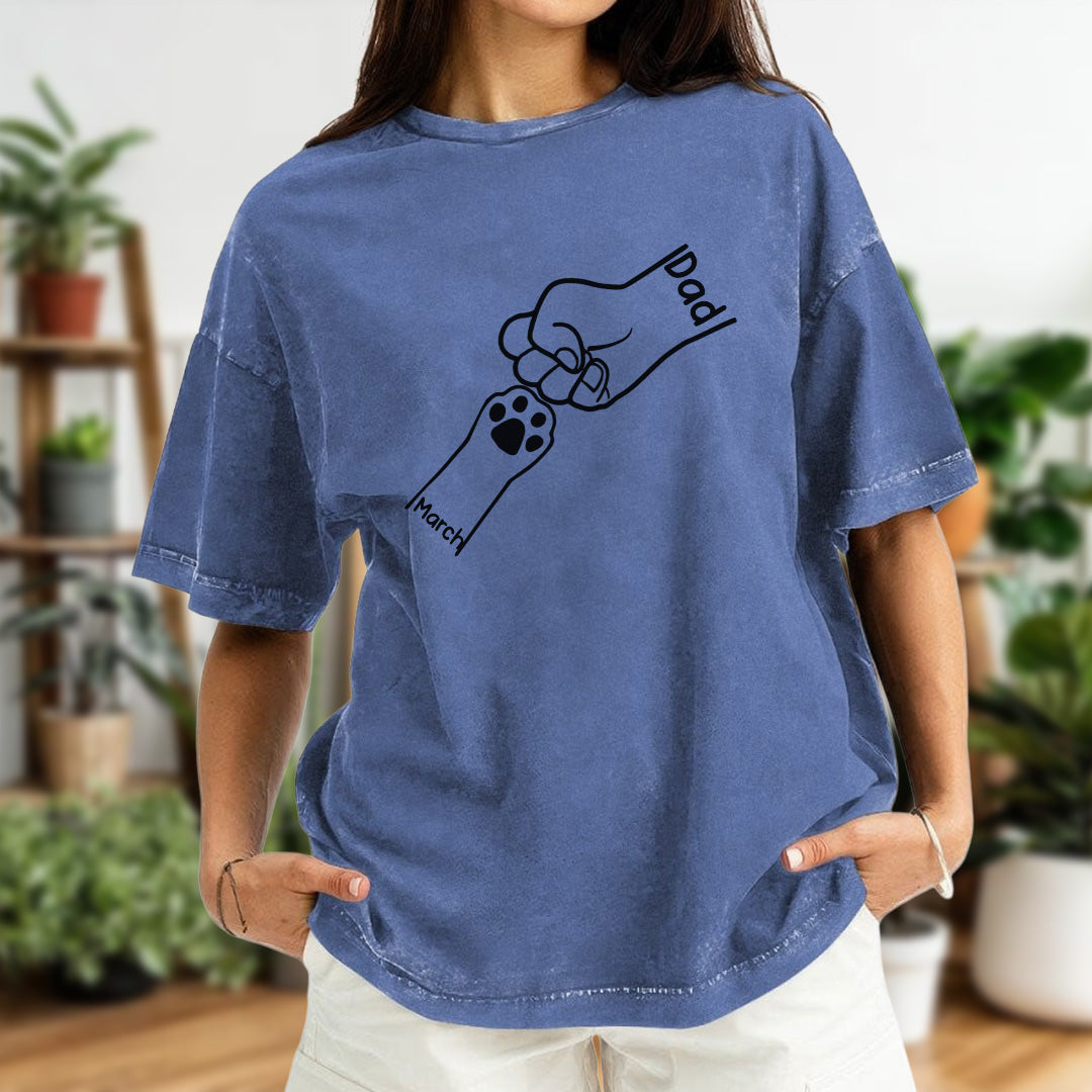 ETT3051 The Road To My Heart Is Paved With Paw Prints - Personalized Custom Washed T-shirt