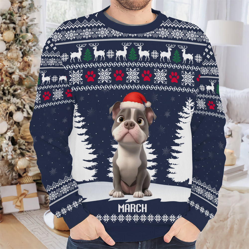 PSTS34 Dog Lover Christmas Pattern - Personalized Custom Sweater