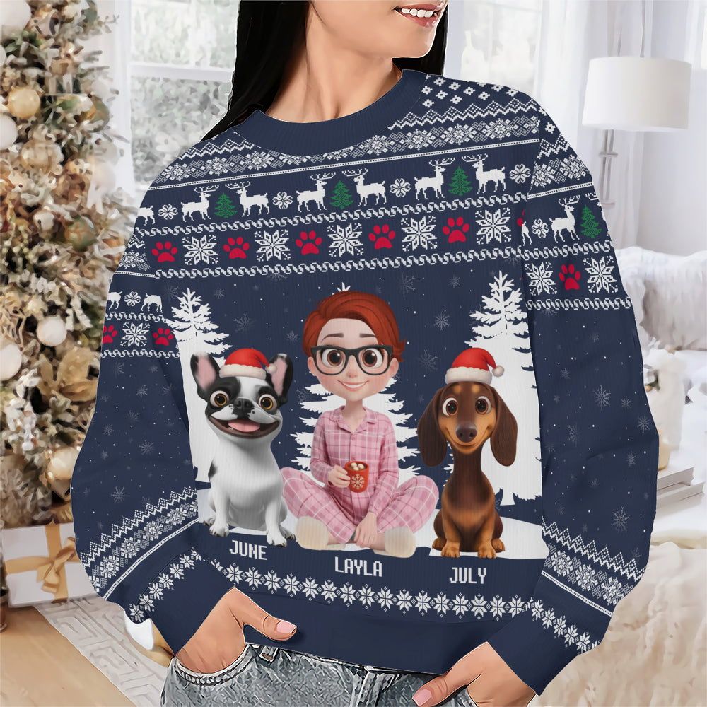 PSTS32 Dog Mom Christmas Pattern - Personalized Custom Sweater