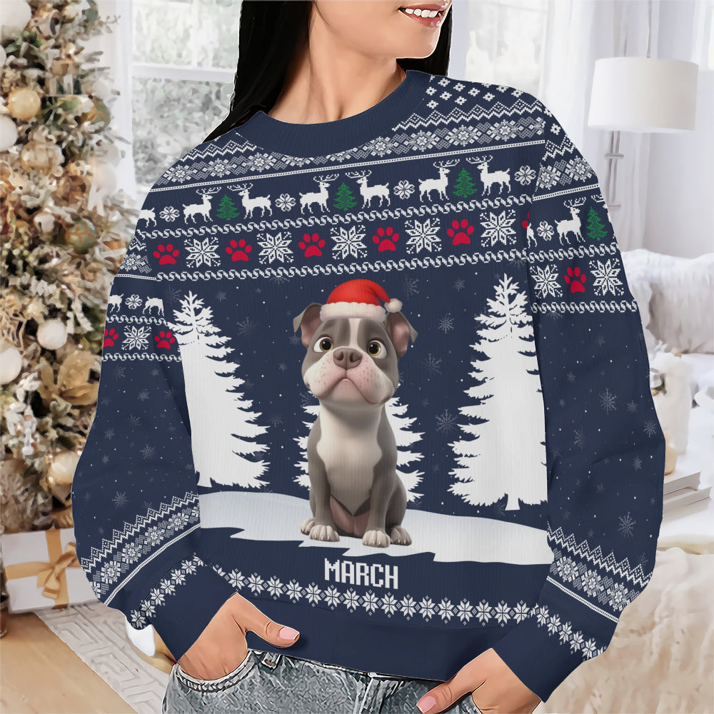 PSTS34 Dog Lover Christmas Pattern - Personalized Custom Sweater