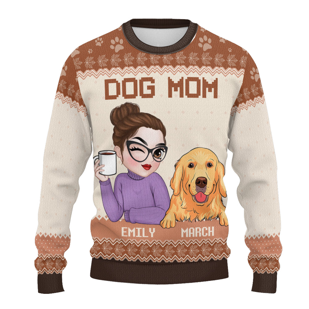 PSTS18 Dog Mom Mum Autumn Leave - Personalized Custom Sweater