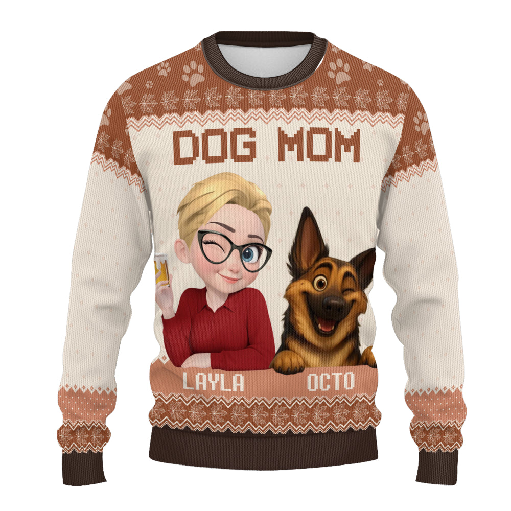 PSTS19 Dog Mom Mum Pack 3D Autumn Leave - Personalized Custom Sweater