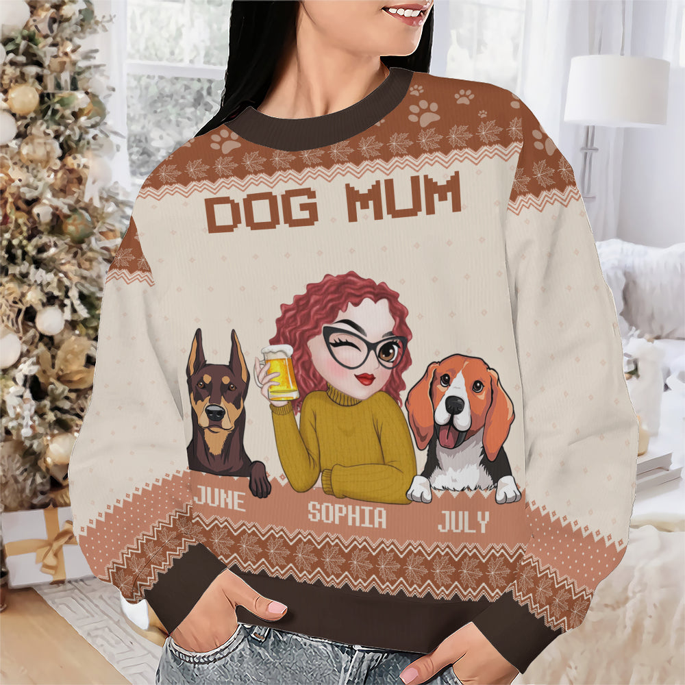 PSTS18 Dog Mom Mum Autumn Leave - Personalized Custom Sweater