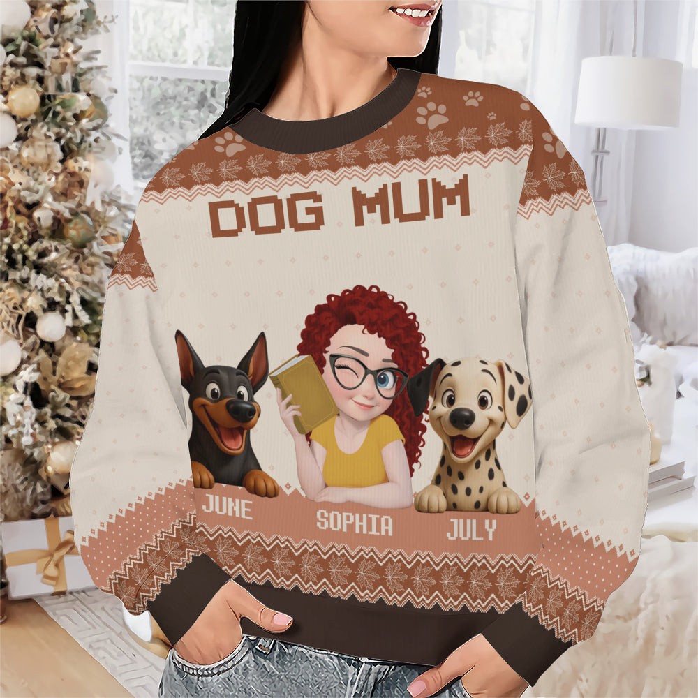 PSTS19 Dog Mom Mum Pack 3D Autumn Leave - Personalized Custom Sweater