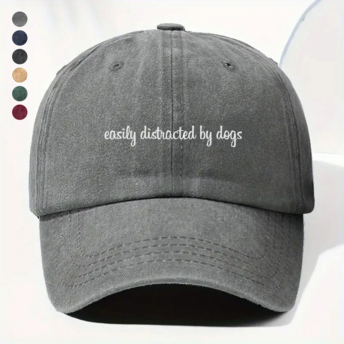 PSC11 Easily Distracted By Dogs - Wash Denim Cap