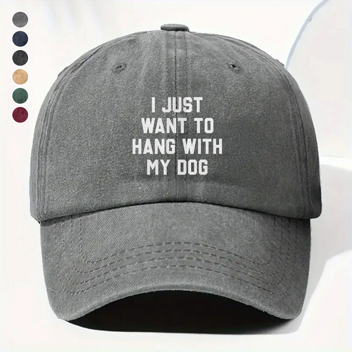 PSC09 I Just Want To Hang With My Dog - Wash Denim Cap