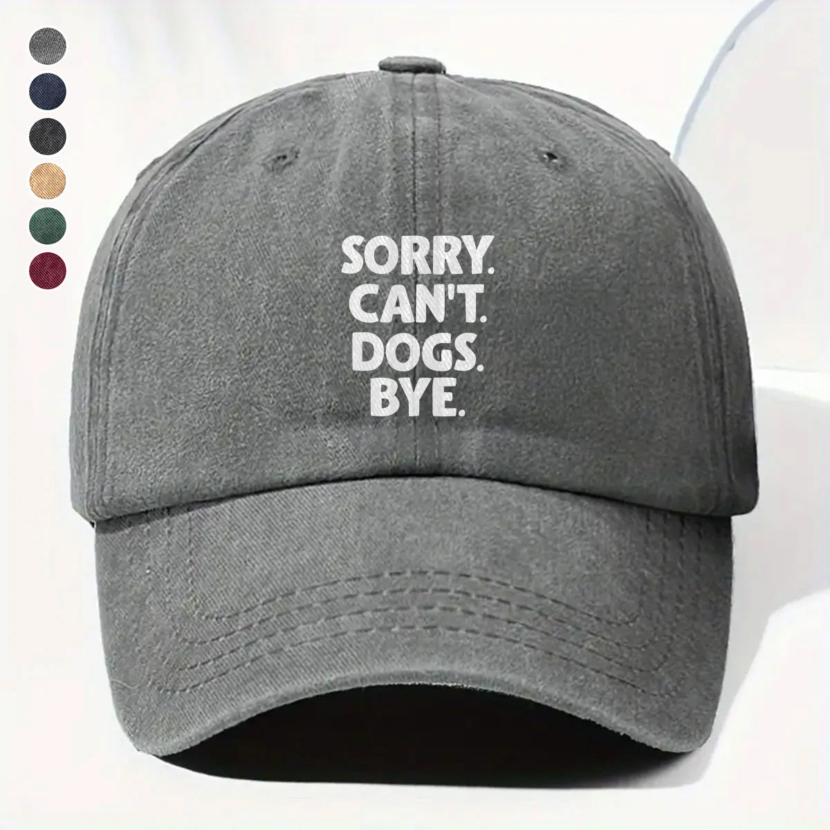 PSC13 Sorry Can't Dogs Bye - Wash Denim Cap