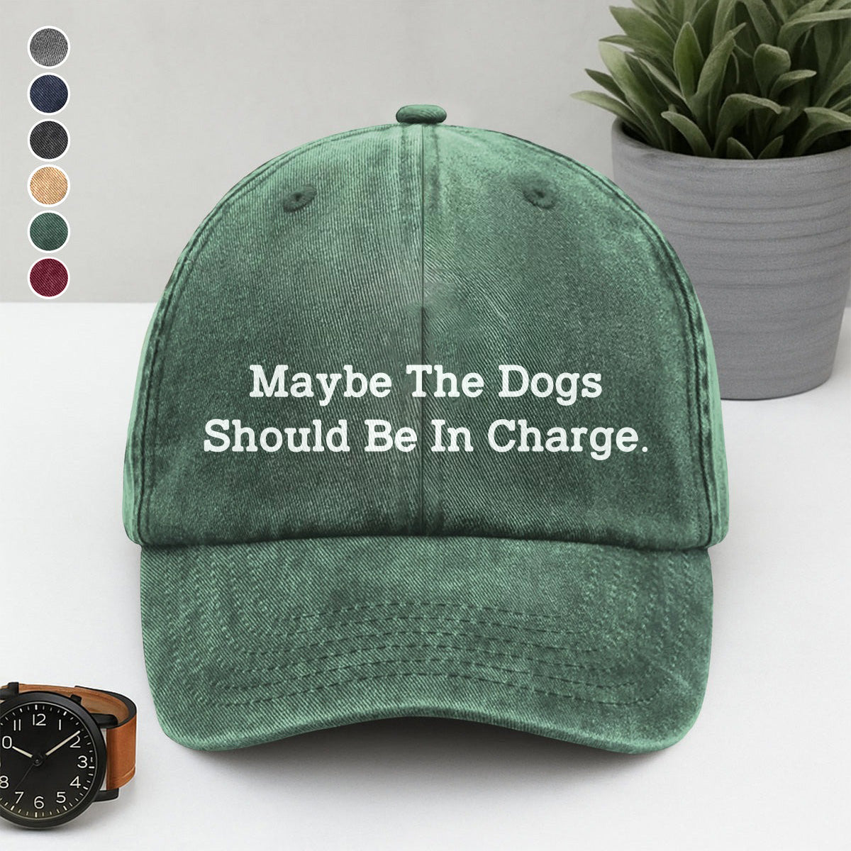 PSC27 Maybe The Dogs Should Be In Charge - Wash Denim Cap