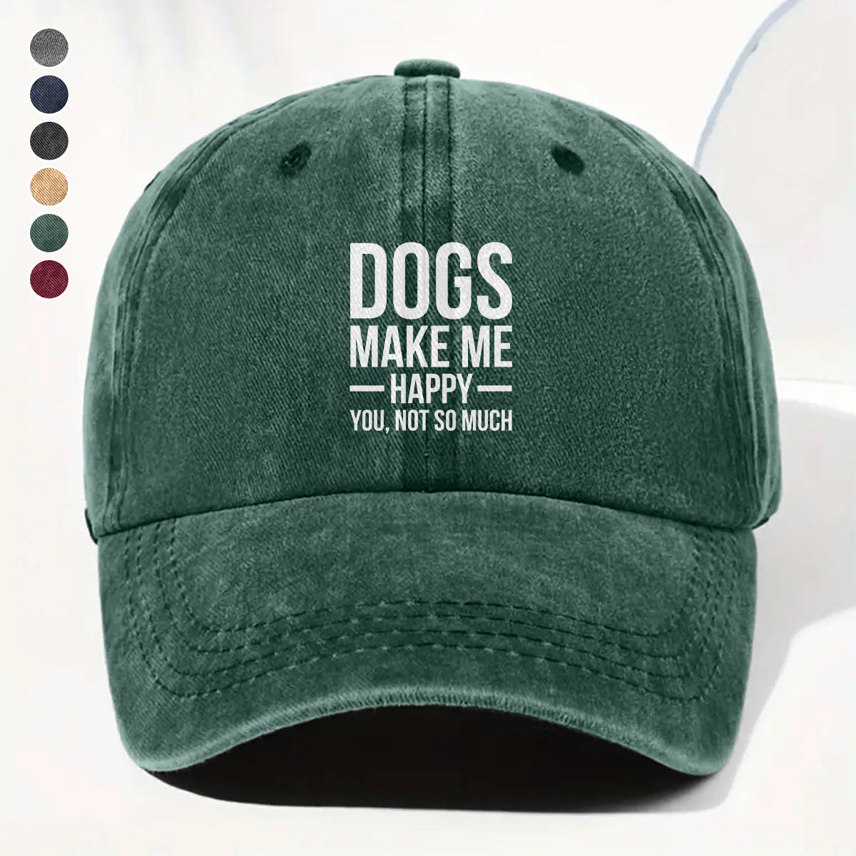 PSC14 Dogs Make My Happy You Not So Much - Wash Denim Cap