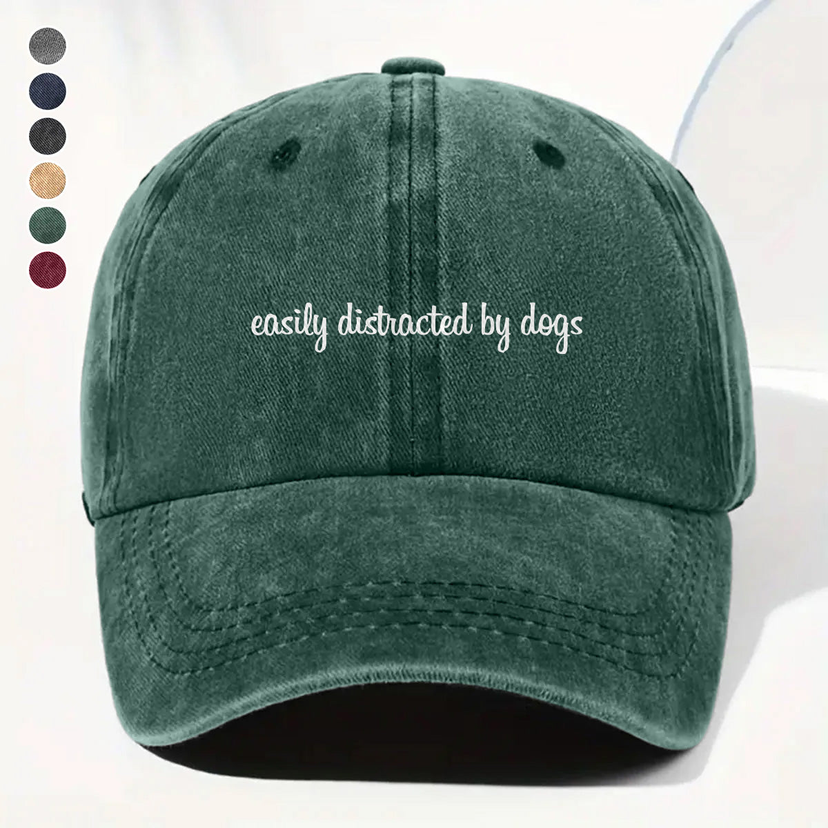 PSC11 Easily Distracted By Dogs - Wash Denim Cap