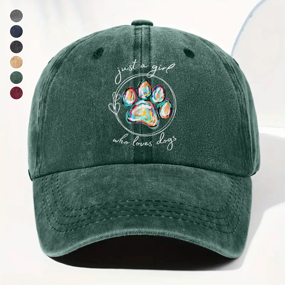 PSC22 Just A Girl Who Loves Dogs - Wash Denim Cap