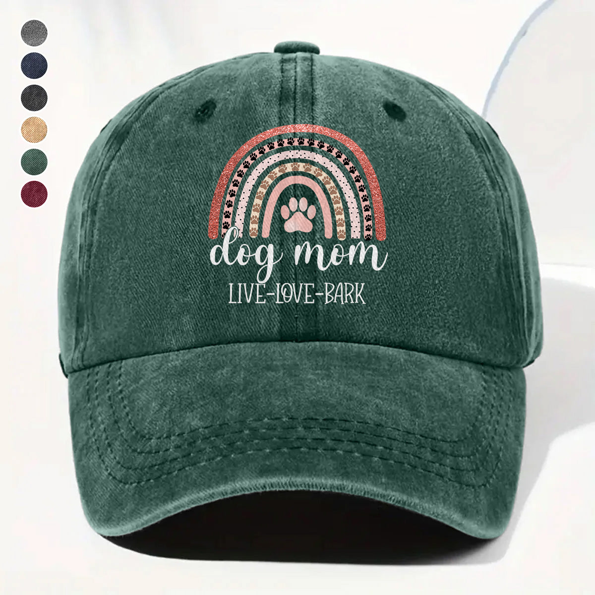 PSC28 Dog Mom Live Love Bark - Wash Denim Cap