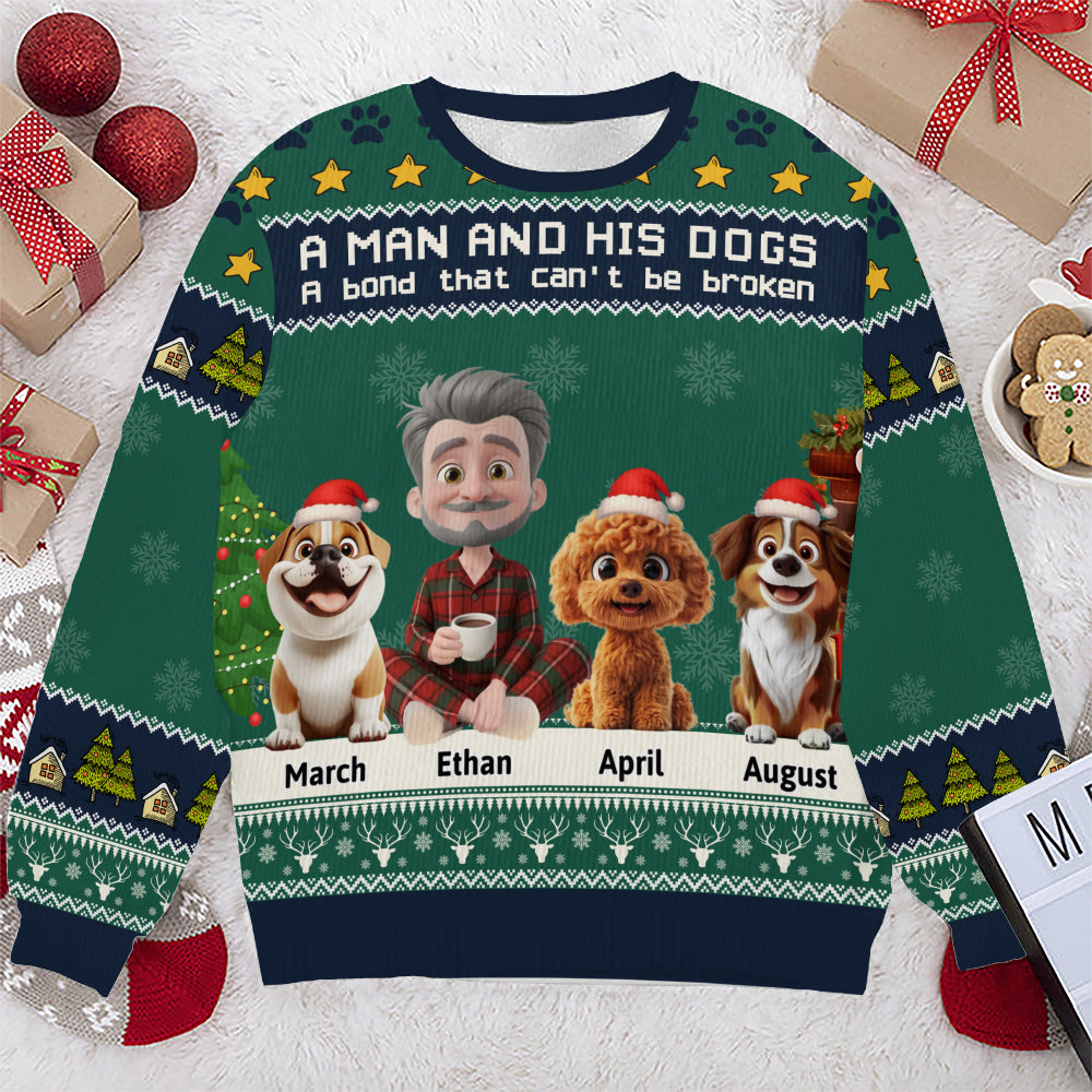 PSTS03 A Man And His Dog Xmas - Personalized Custom Sweater