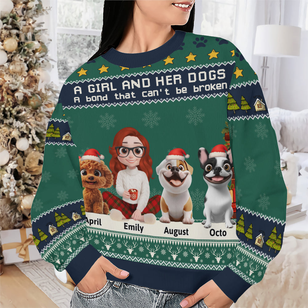 PSTS02 A Girl And Her Dog Xmas - Personalized Custom Sweater