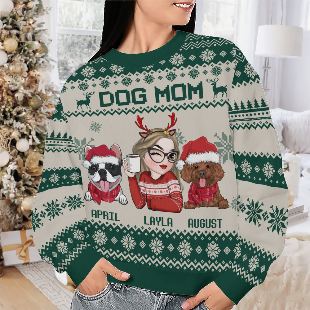 PSTS10 Dog Mom Mum Xmas - Personalized Custom Sweater