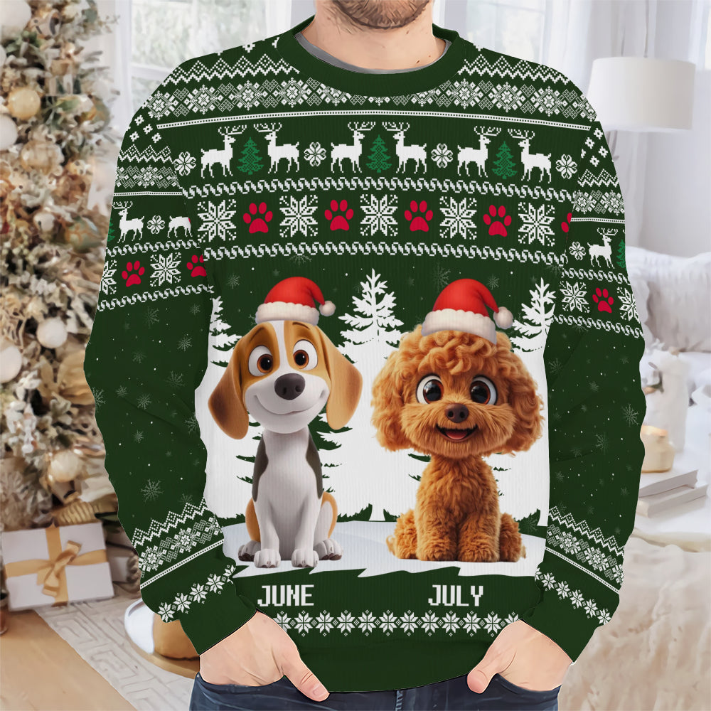PSTS34 Dog Lover Christmas Pattern - Personalized Custom Sweater