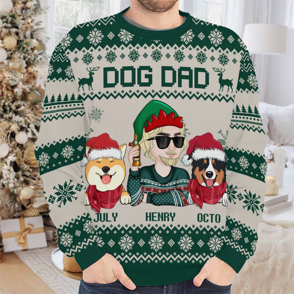 PSTS11 Dog Dad Xmas - Personalized Custom Sweater