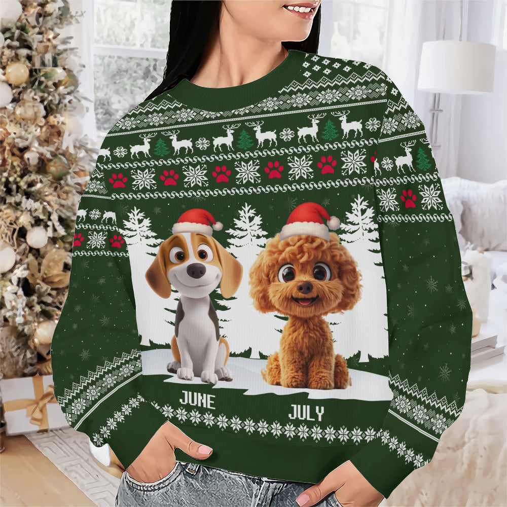 PSTS34 Dog Lover Christmas Pattern - Personalized Custom Sweater