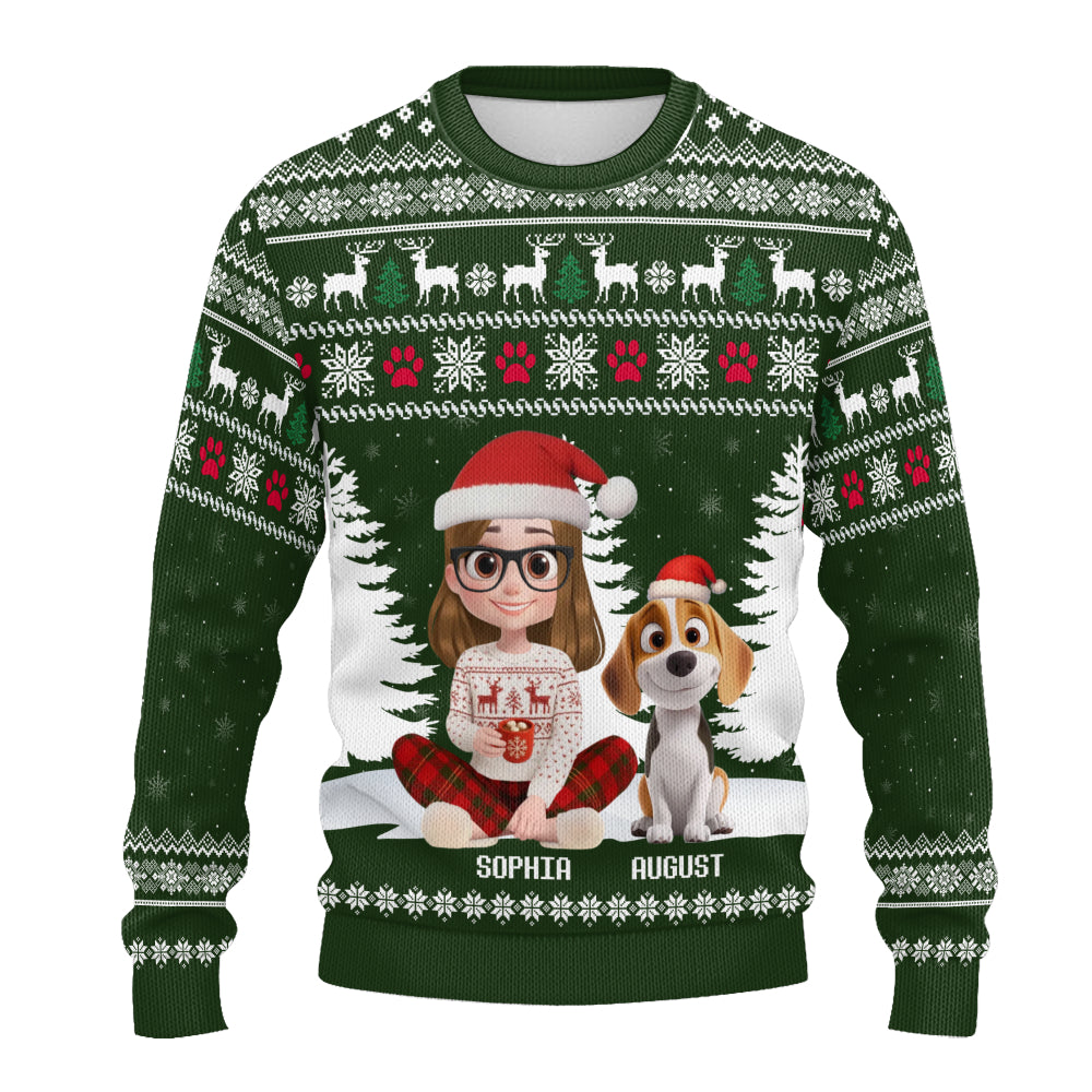PSTS32 Dog Mom Christmas Pattern - Personalized Custom Sweater