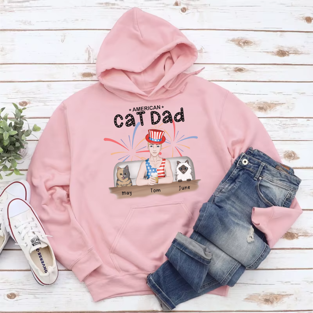 PST17 American Cat Dad - Frontal Full Color - Male 4 Cats