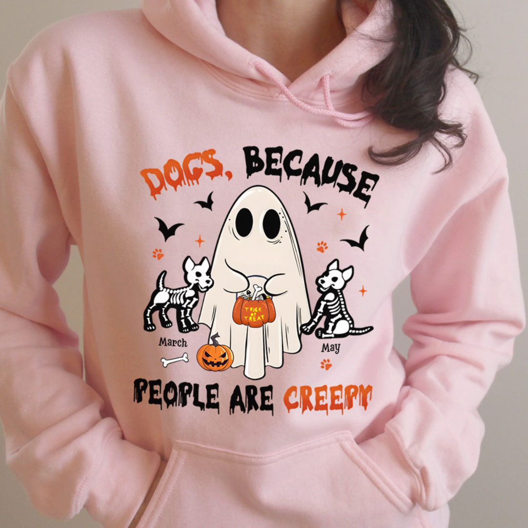 PST76 Cat Dog Because People Are Creepy - Personalized Custom T-shirt