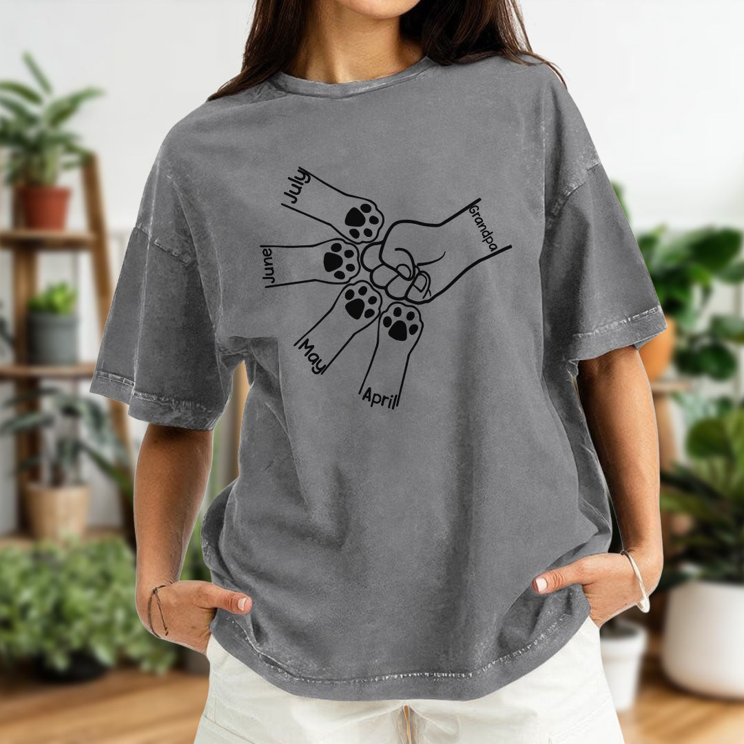 ETT3051 The Road To My Heart Is Paved With Paw Prints - Personalized Custom Washed T-shirt