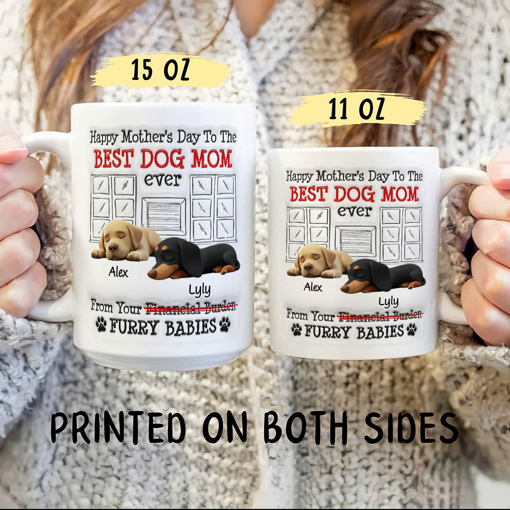 UPST12 Happy Mother's Day Best Dog Mom - Personalized White Mug Accent Mug