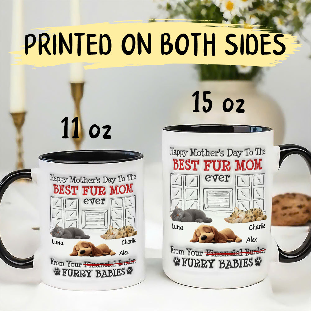 UPST12 Happy Mother's Day Best Fur Mom - Personalized White Mug Accent Mug
