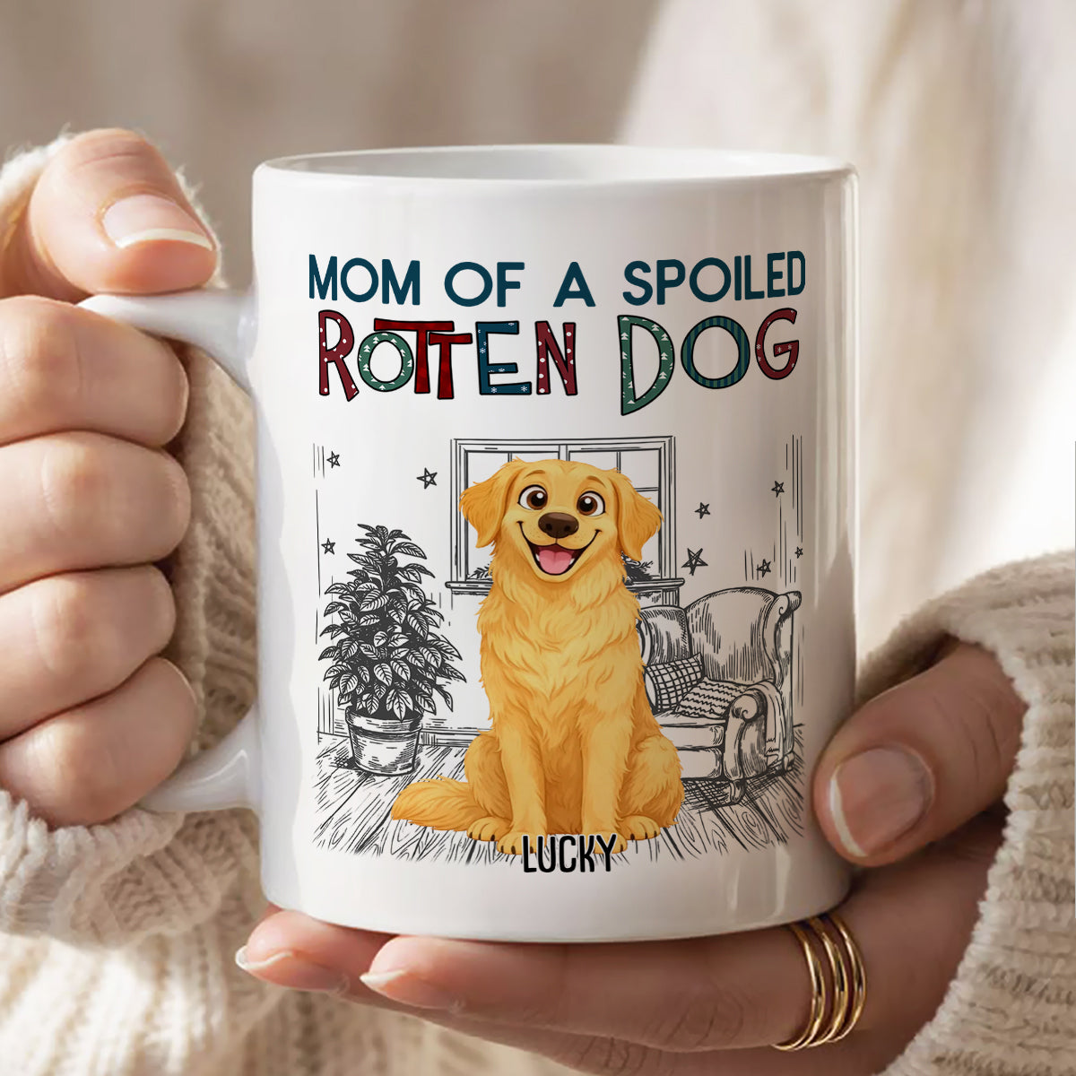 UPST16 Rotten Dog Parent - Personalized White Mug Accent Mug