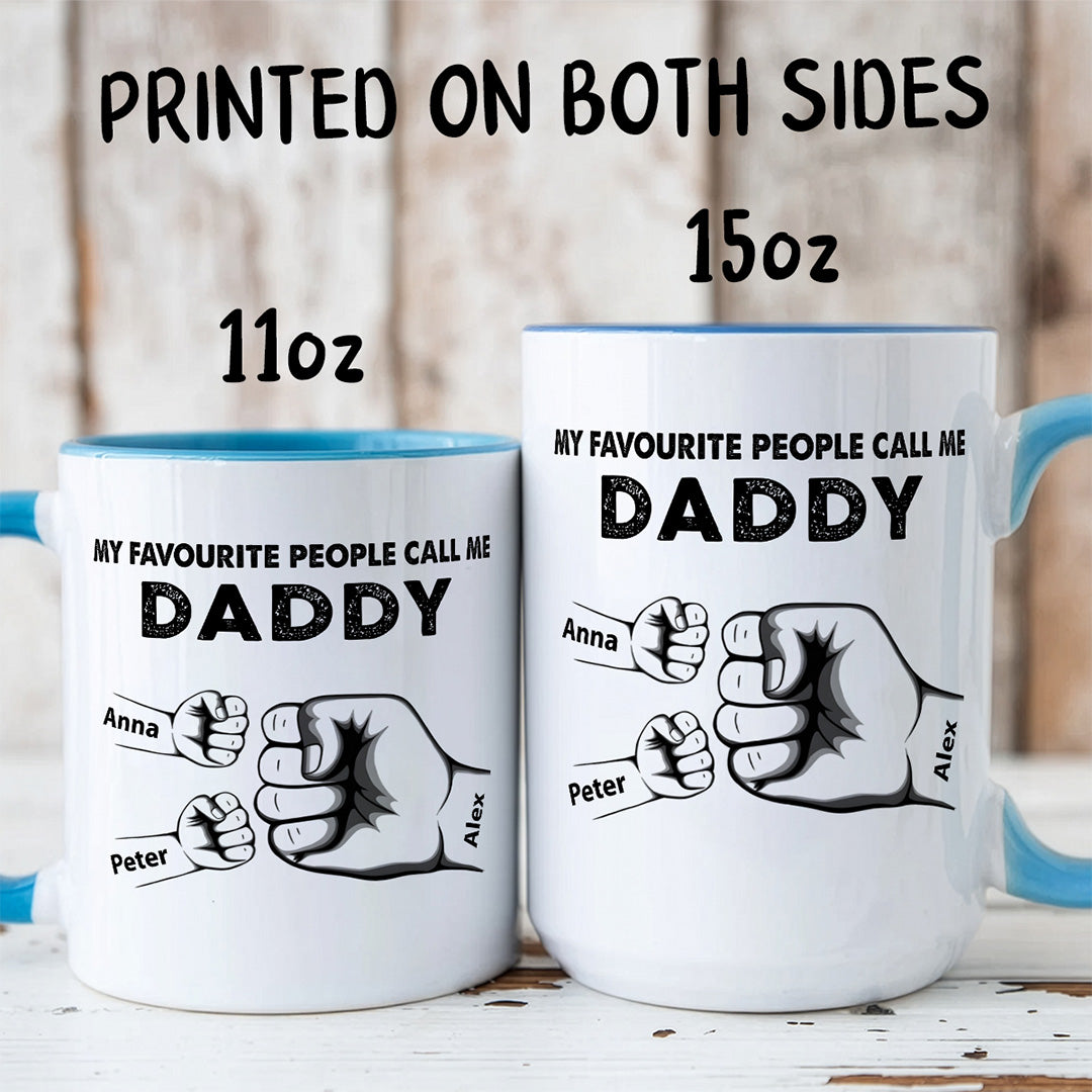 UPST18 My Favorite People Call Me Grandpa - Personalized White Mug Accent Mug