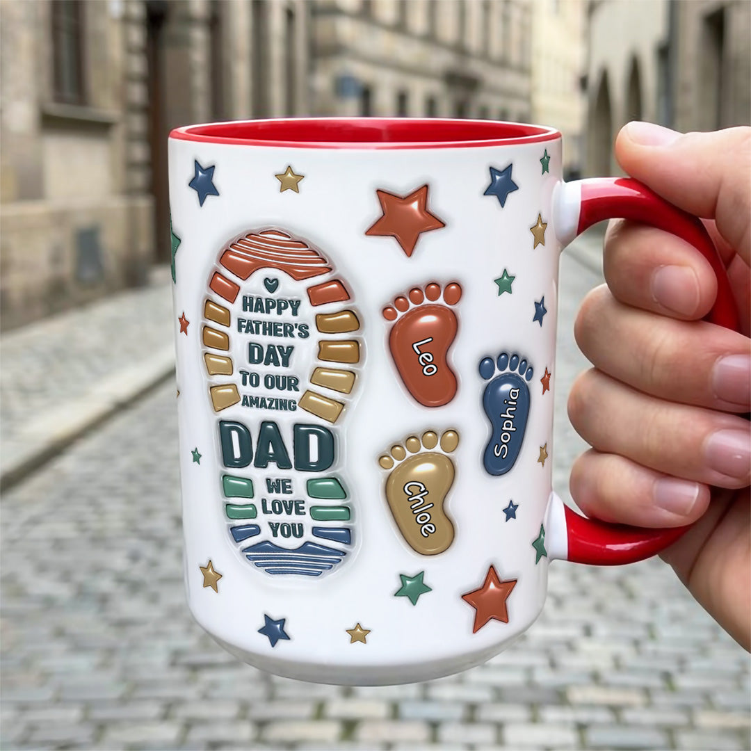 UPST19 Happy Father's Day To Our Amazing Dad - Personalized White Mug Accent Mug