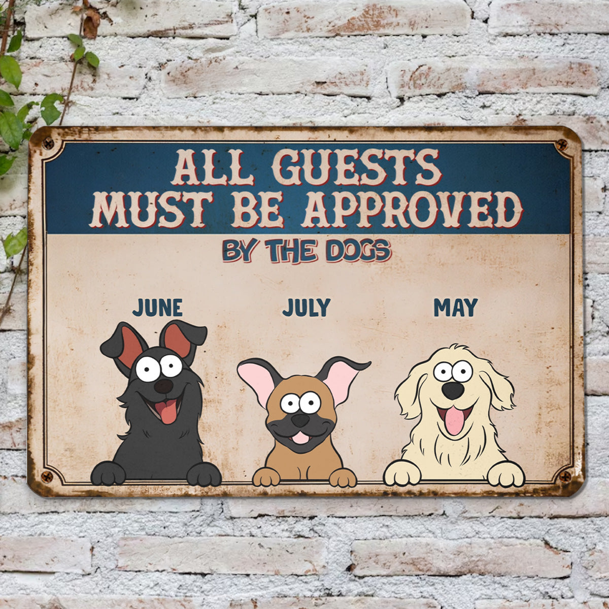 PSMT12 Entrance Decoration Pets Lover-Personalized Custom Metal Sign
