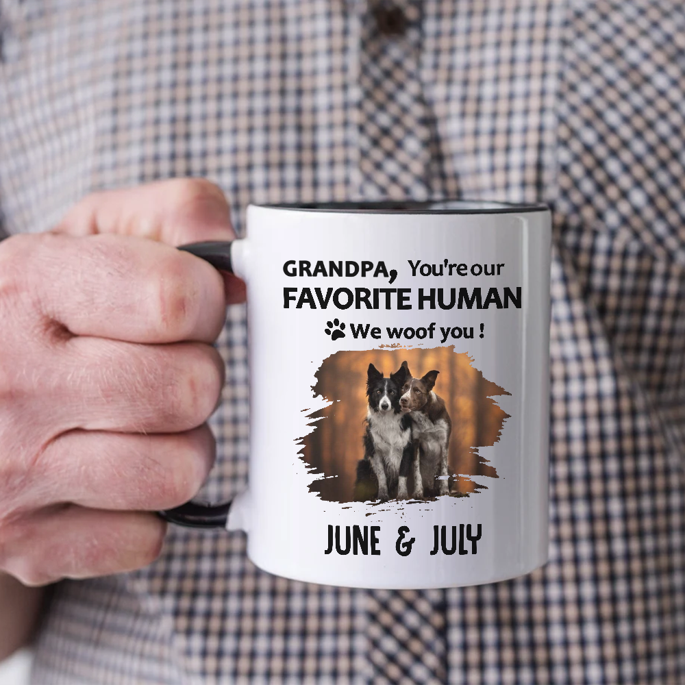 Miah1501 Dad Mom You're My Favorite Human I Woof You-Personalized Custom Accent Mug