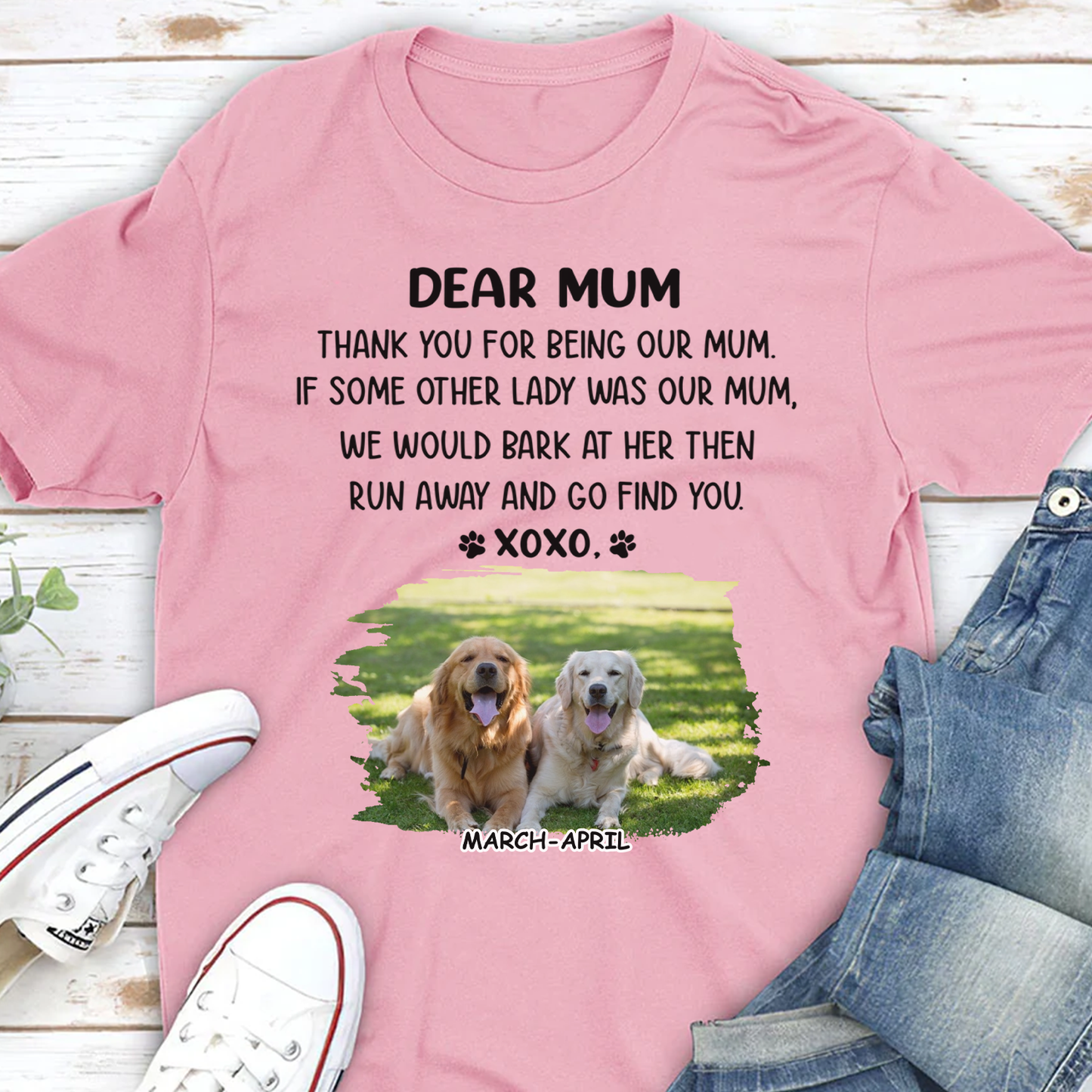 Miah1474 Dear Mom Thank You For Being My Mom XoXo-Personalized Custom T-shirt