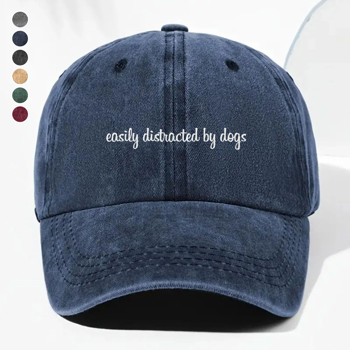 PSC11 Easily Distracted By Dogs - Wash Denim Cap