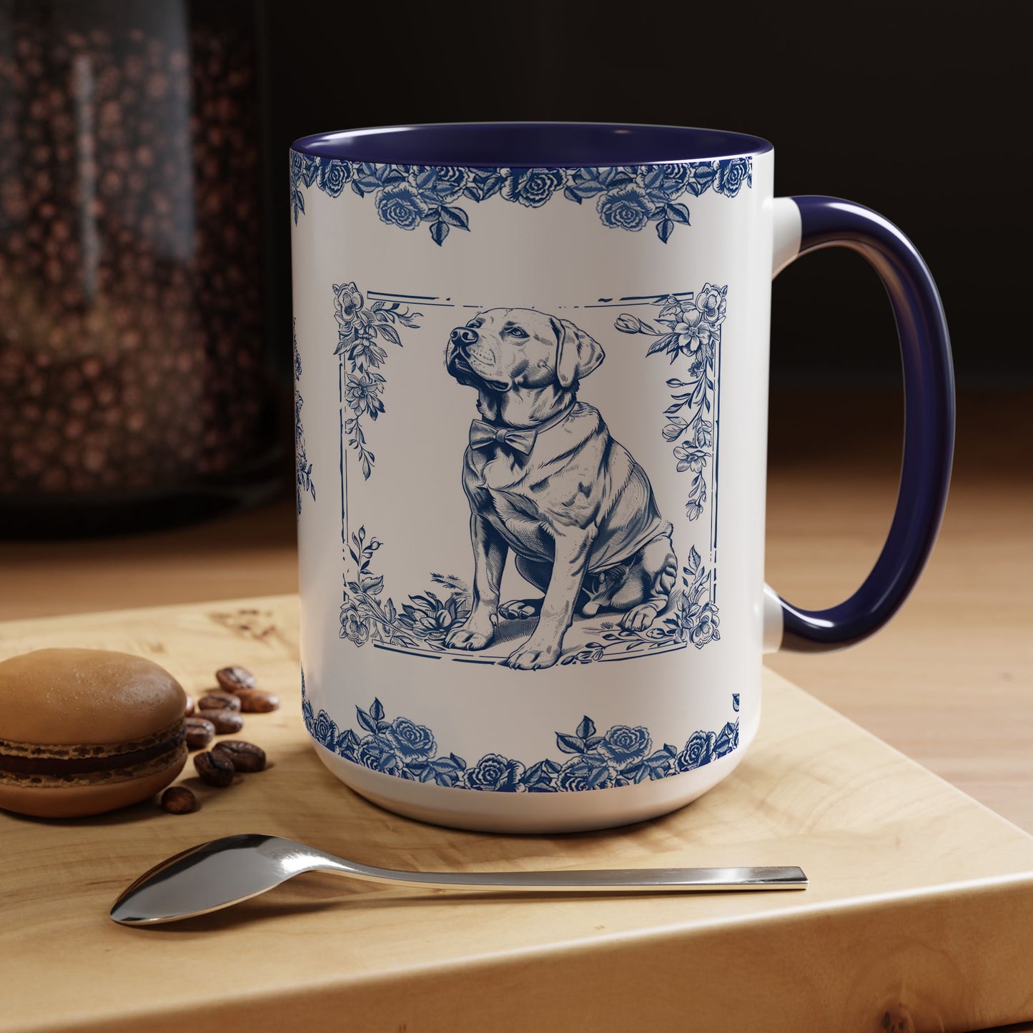 PST73 Toile De Jouy Style Labrador Dog Lover - White Mug Accent Mug